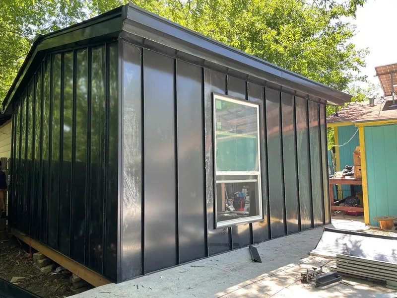 Black standing seam metal wall panels for Metal Roof Installation in Jonesborough